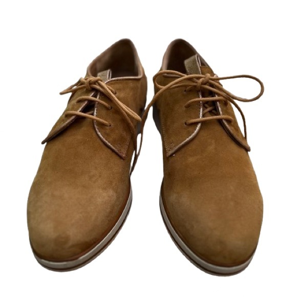 Regarde Le Ciel Cognac Suede Lace-up Shoe with Rubber Wedge Sole Size 8-1/2 - Picture 6 of 8